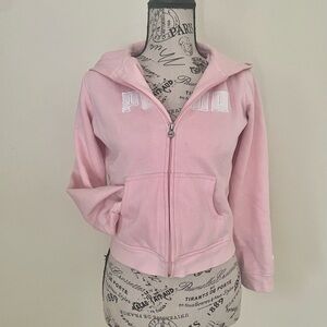 PUMA Light Pink Women's Zip-Up Hoodie Girls L Womens S
